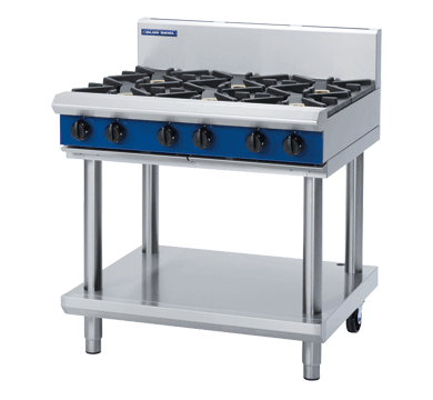 Blue Seal Evolution Cooktop 6 Open Burners Gas on Stand 900mm G516D-LS