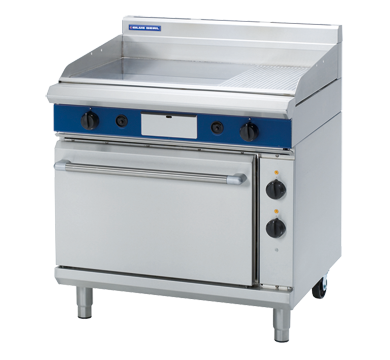 Blue Seal Evolution Gas 1/3 Ribbed Chrome Full Griddle Electric Static Oven Gas 900mm GPE506
