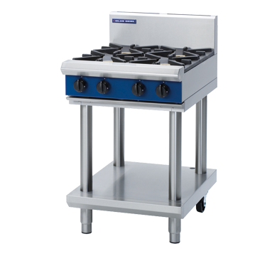 Blue Seal Evolution Cooktop 4 Open Burners Gas on Stand 600mm G514D-LS