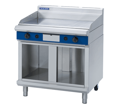 Blue Seal Evolution Chrome 1/3 Ribbed Full Griddle with Cabinet Base Gas 900mm GP516-CB