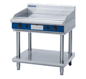 Blue Seal Evolution Chrome 1/3 Ribbed Full Griddle with Leg Stand Gas 900mm GP516-LS